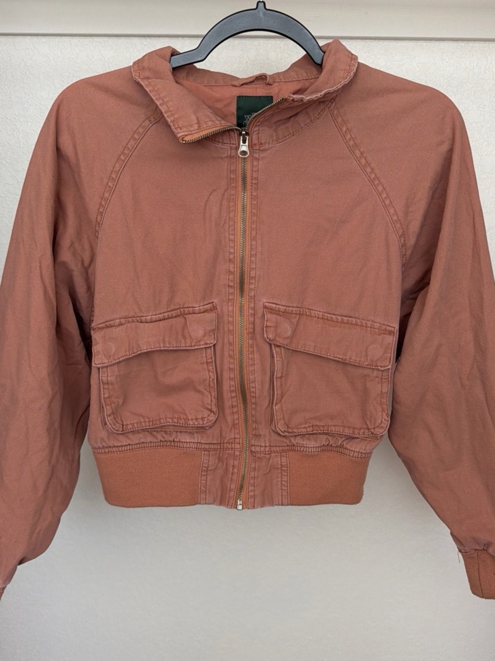 wild fable Rust Zip-Up Utility Bomber Jacket